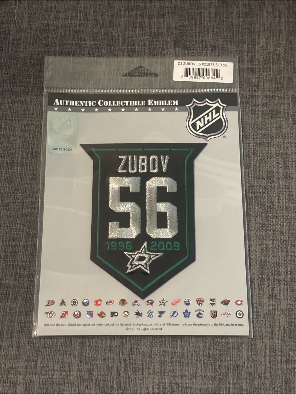 Dallas Stars NHL Sergei Zubov Retirement Patch Brand New